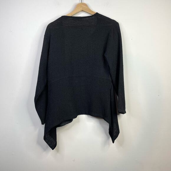 Masai Black Cotton Textured Draped Lagenlook Open Cardigan Sweater Jacket XS - Picture 6 of 8